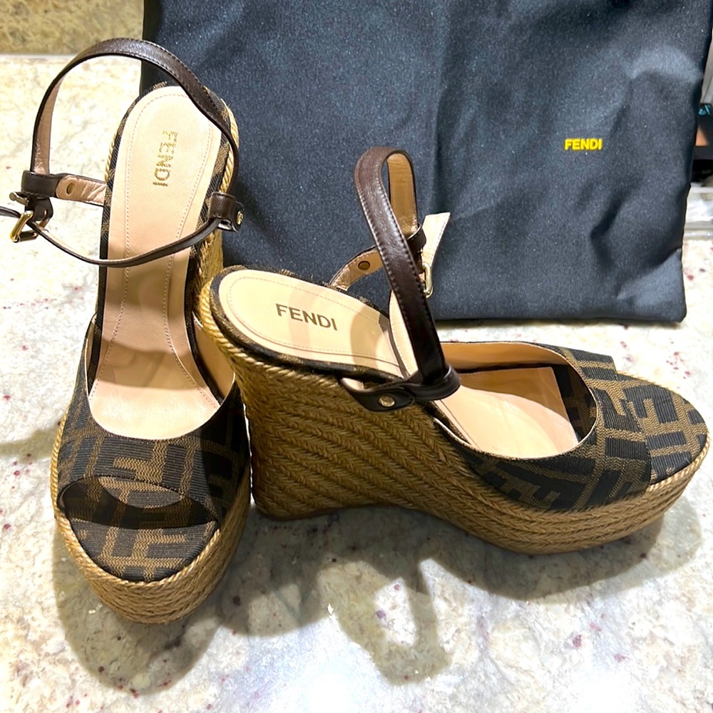 Fendi Zucca Jacquard platform shoes